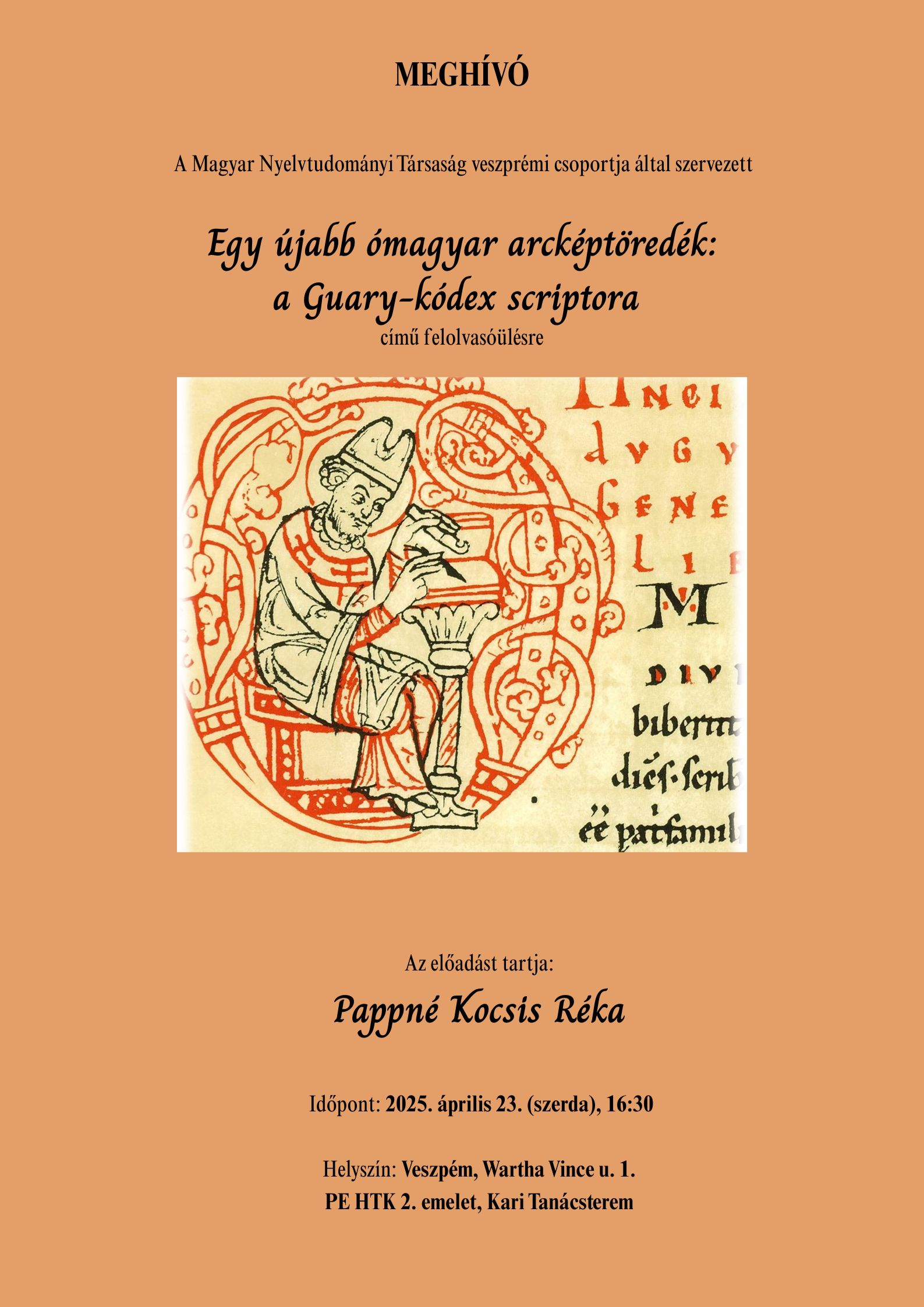 Újabb felolvasóülést szervez a Magyar Nyelvtudományi Társaság veszprémi csoportja