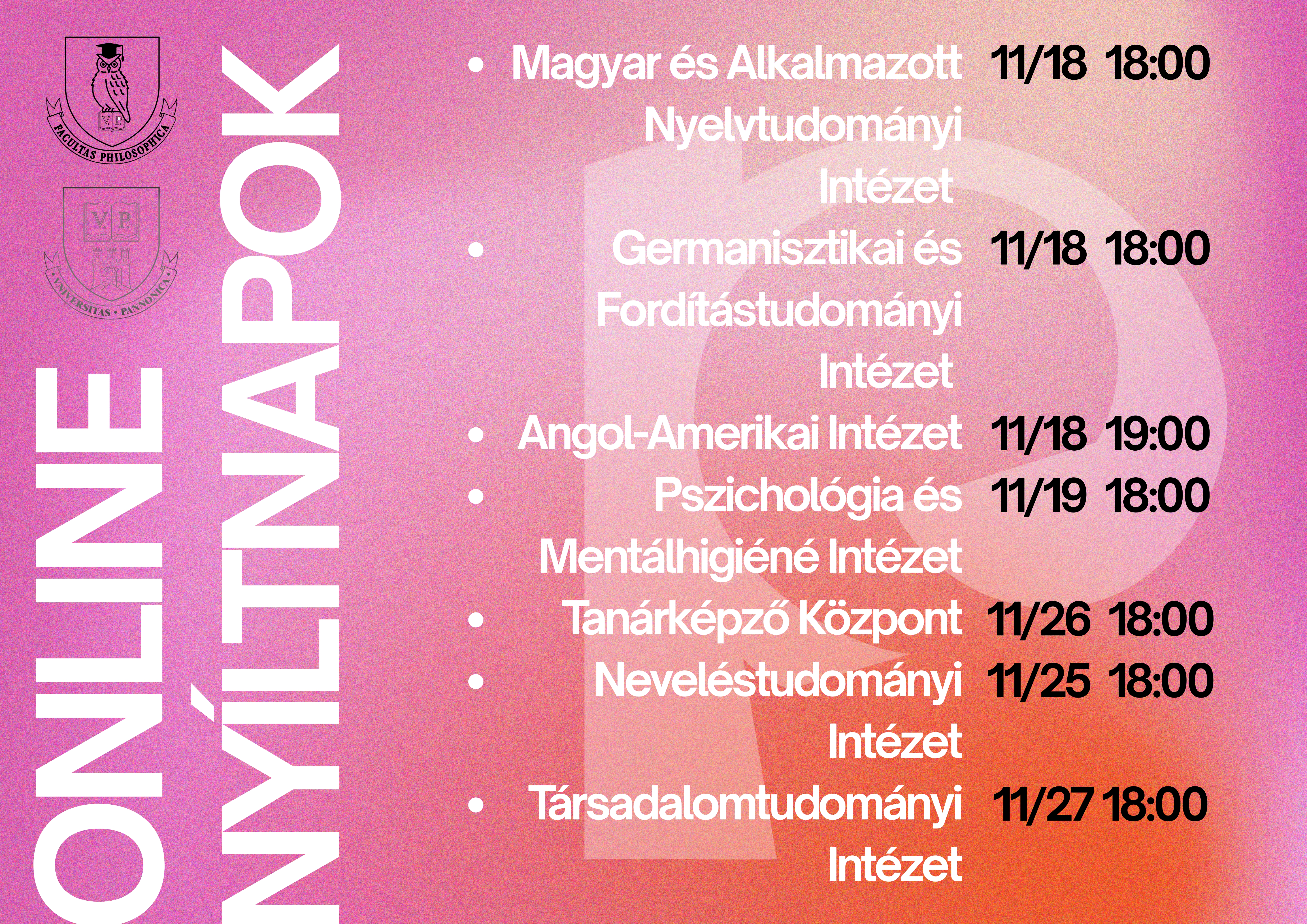 Online nyíltnapok weboldal