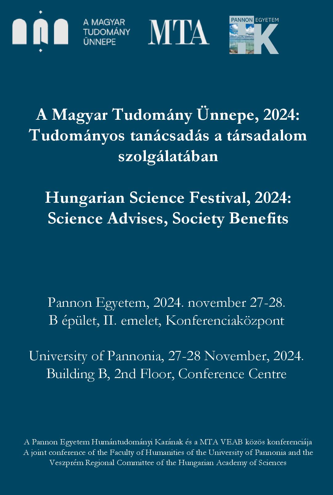Magyar Tudomány Ünnepe Konferencia programja - Programme of the Hungarian Science Festival