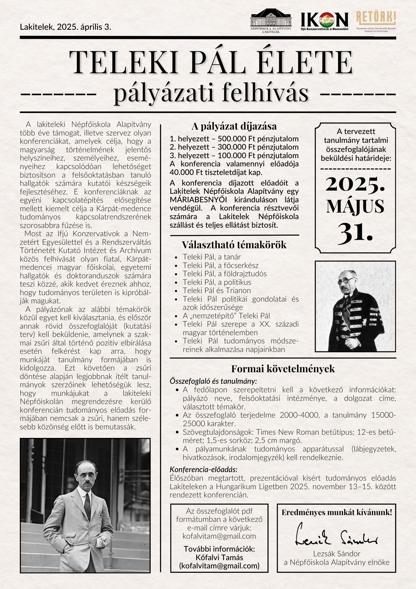 Pályázati felhívás_Teleki